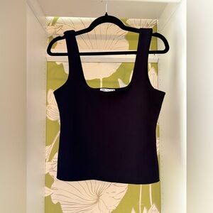Zara Black Scoop Neck Cropped Tank